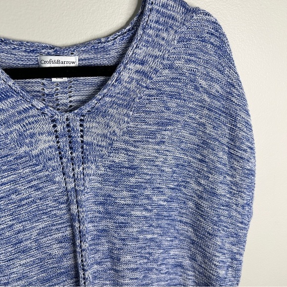 Croft & Barrow women’s‎ blue dolman pointelle sweater size XL - Picture 5 of 7